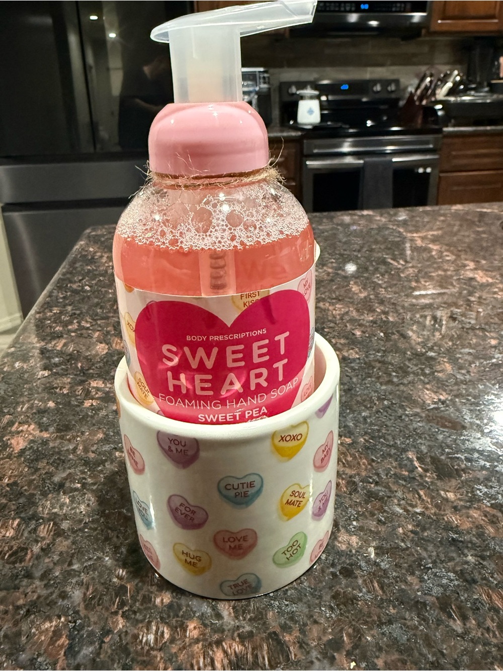 Body Prescriptions Sweet Heart Foaming Hand Soap In A Conversation Heart Holder
